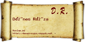 Dénes Róza névjegykártya